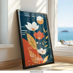 Floral Wall Art Print, Abstract Flower Painting, Modern Botanical Art, Contemporary Home Decor, Unique Gift Idea - Tawshia