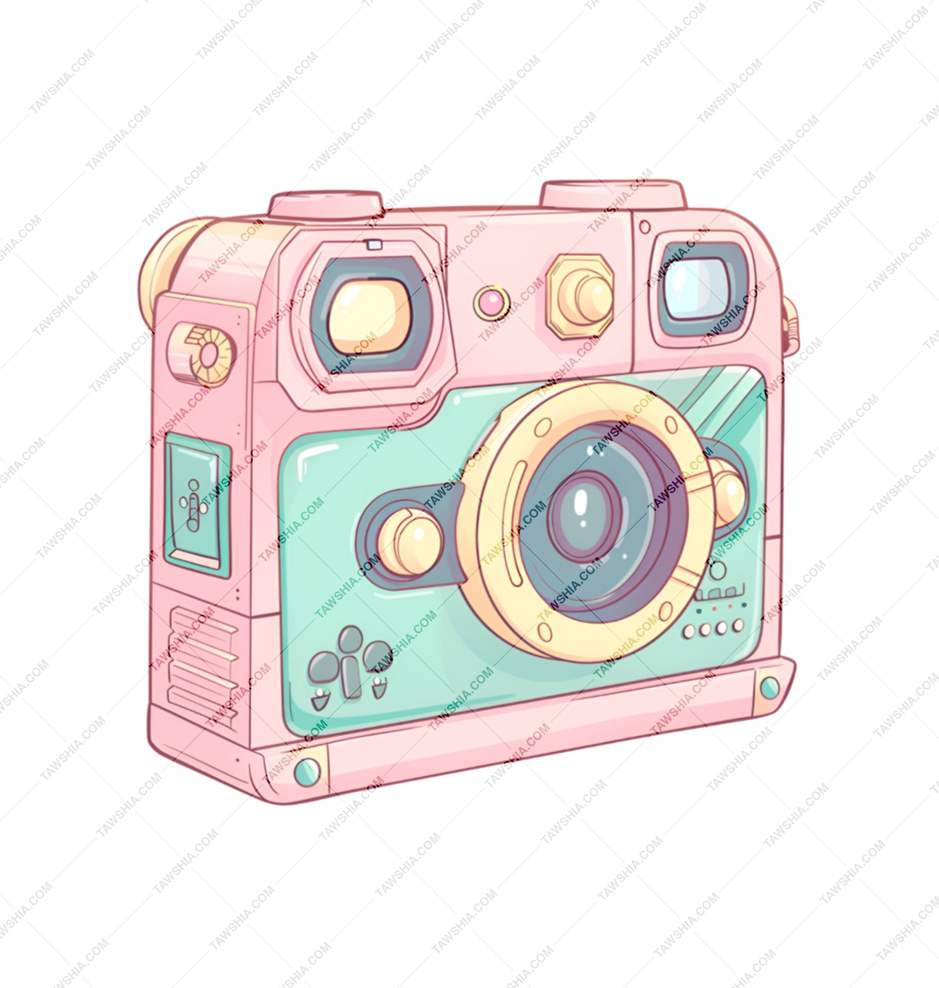 Vintage Pink and Blue Instant Camera product type
