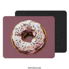 Donut MousePad, Sprinkled Donut, Foodie Gift, Delicious Mousepad, Sweet Treat, Office Decor, Computer Accessory, Desk Mat, Donut Art - Tawshia