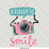 Reason to Smile Camera Pinback Button, Cute Photo Gift, Positive Affirmation Badge, Photographer Present, Camera Lover Pin, Happy Gift - Tawshia
