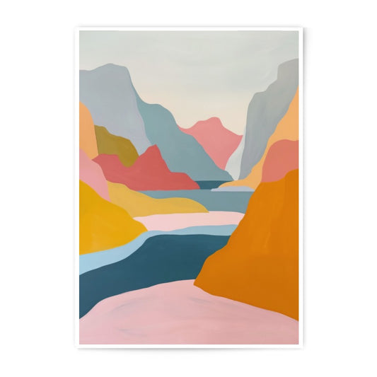 Abstract Landscape Photographic Print, Colorful Mountain Range Art, Modern Wall Decor, Home and Office Art, Nature Inspired Photo Print - Tawshia