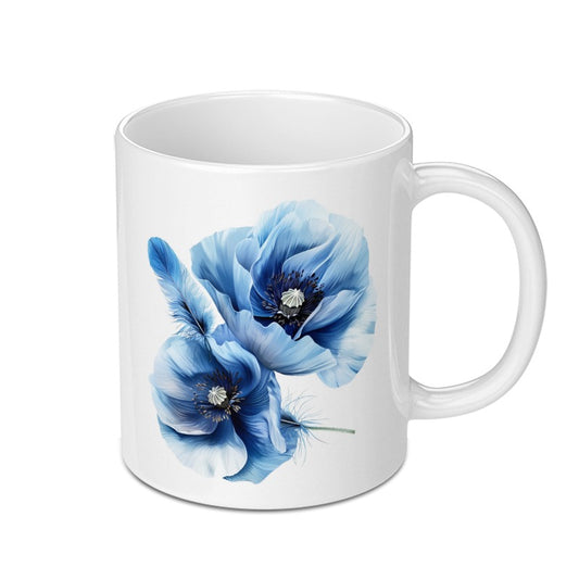 Blue Poppy Mug, Floral Mug, Flower Mug, Botanical Mug, Nature Mug, Coffee Mug, Tea Mug, Gift Idea, Home Decor, Beautiful Mug - Tawshia