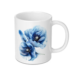 Blue Poppy Mug, Floral Mug, Flower Mug, Botanical Mug, Nature Mug, Coffee Mug, Tea Mug, Gift Idea, Home Decor, Beautiful Mug - Tawshia