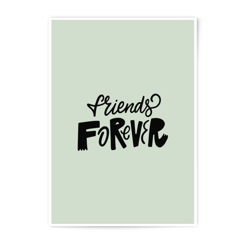 Friends Forever Photographic Prints, Friendship Wall Art Decor, Cute Gift Idea, Best Friends Photo, Minimalist Prints, Home Decor Art - Tawshia