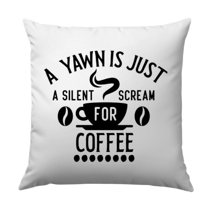 Coffee Lover Pillow, Funny Coffee Quote Pillow, Caffeine Addict Throw Pillow, Coffee Bean Home Decor, Silent Scream Gift Pillow, Cozy Pillow - Tawshia