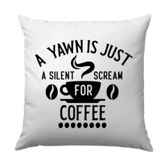 Coffee Lover Pillow, Funny Coffee Quote Pillow, Caffeine Addict Throw Pillow, Coffee Bean Home Decor, Silent Scream Gift Pillow, Cozy Pillow - Tawshia