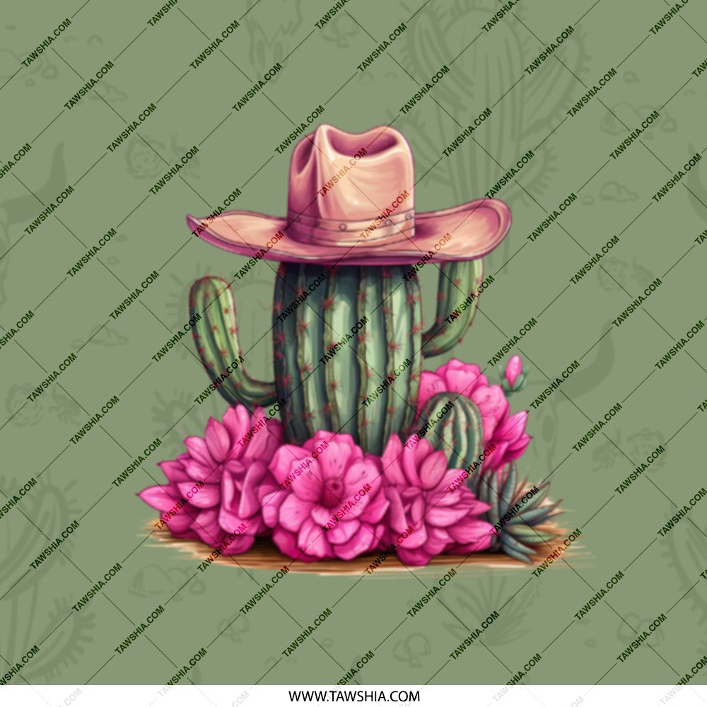 Cowboy Cactus Flower Mirror, Western Style Mirror, Compact Mirror, Makeup Mirror, Gift for Her, Travel Mirror, Trending Mirror - Tawshia