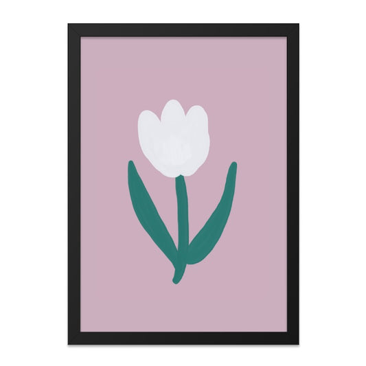 Minimalist White Tulip Art Print Botanical Wall Decor product type