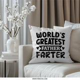 World's Greatest Farter Pillow, Funny Dad Pillow, Fathers Day Gift, Novelty Dad Gift, Gag Gift Pillow, Birthday Gift Idea for Dad - Tawshia