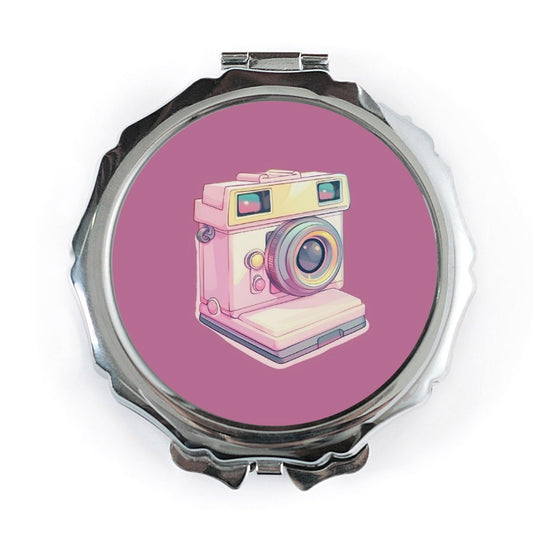 Pink Camera Pocket Mirror, Cute Pocket Mirror, Photographer Gift, Gift For Her, Vanity Mirror, Travel Mirror, Compact Mirror - Tawshia