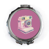 Pink Camera Pocket Mirror, Cute Pocket Mirror, Photographer Gift, Gift For Her, Vanity Mirror, Travel Mirror, Compact Mirror - Tawshia