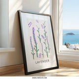 Lavender Wall Art, Floral Print, Botanical Art, Purple Flowers, Modern Home Decor, Farmhouse Wall Decor, Minimalist Art - Tawshia