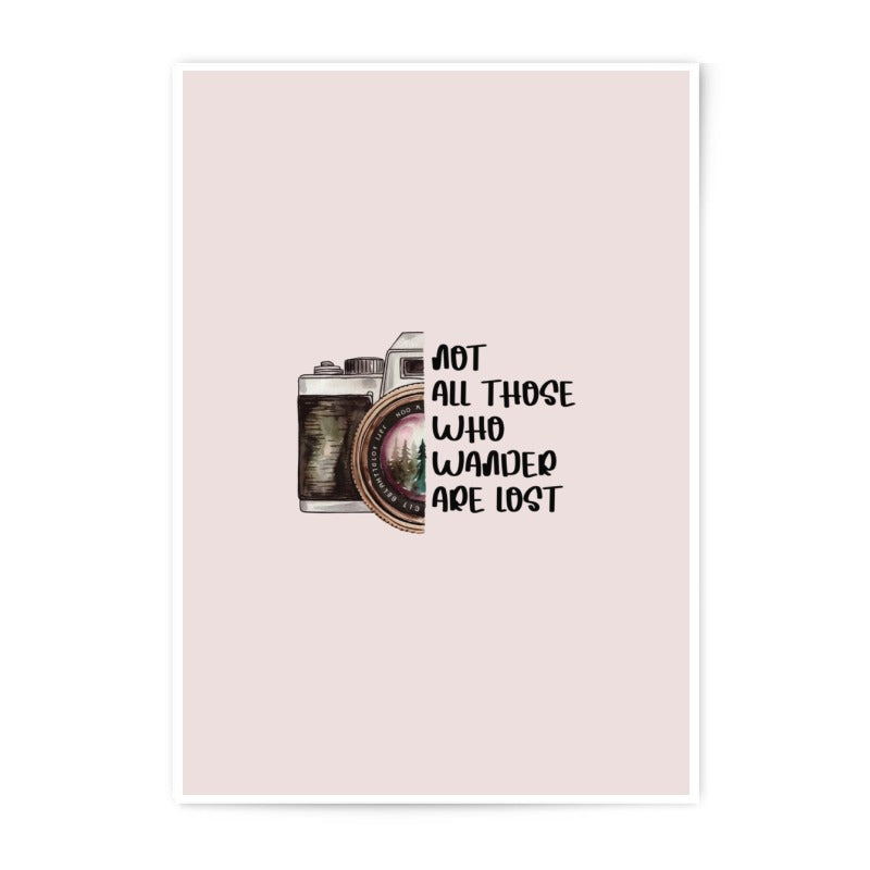 Wanderlust Camera Photographic Prints, Motivational Quote Art, Travel Decor, Not All Those Who Wander Are Lost, Wall Art Print, Home Decor - Tawshia