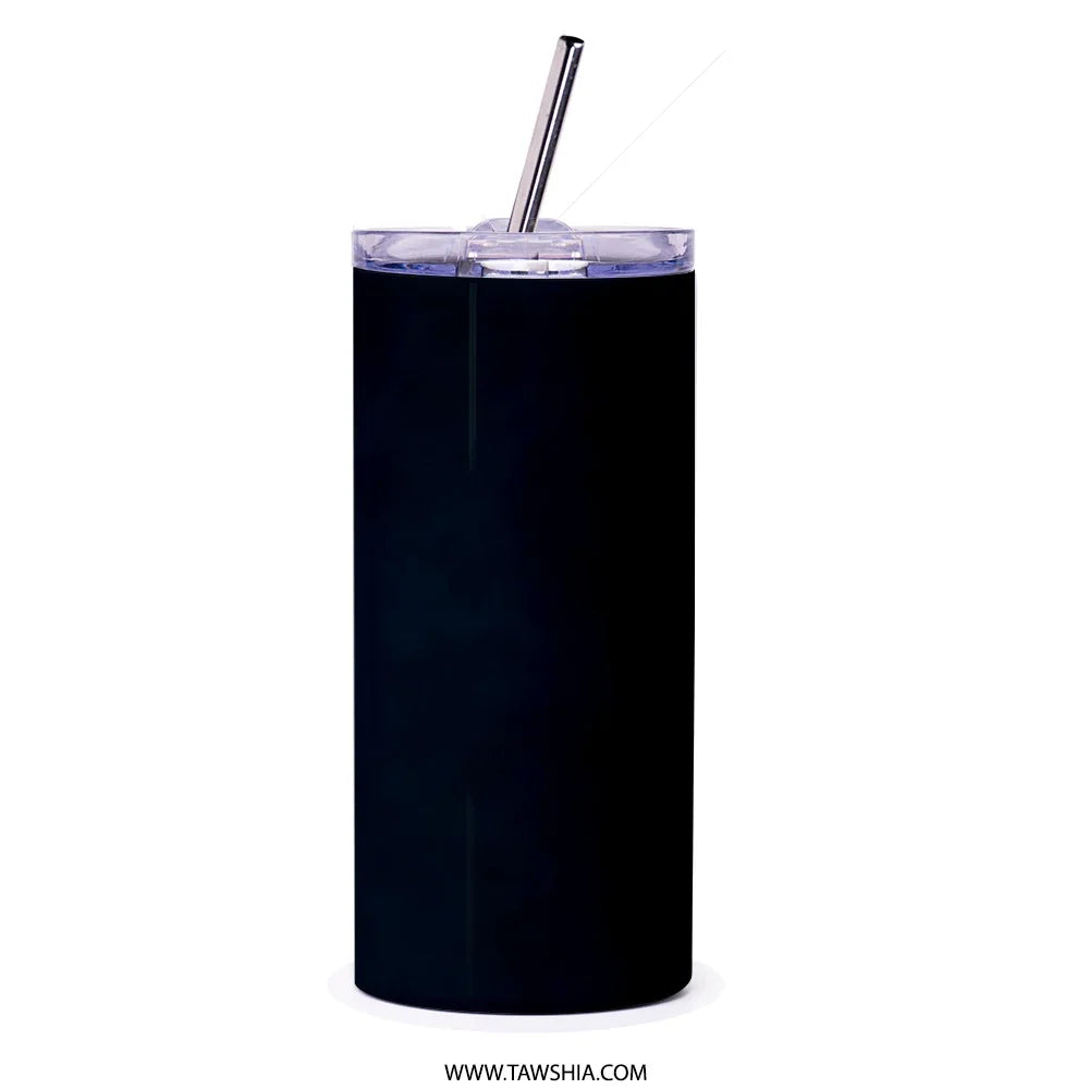 Sleek Black Insulated Tumbler with Lid and Straw product