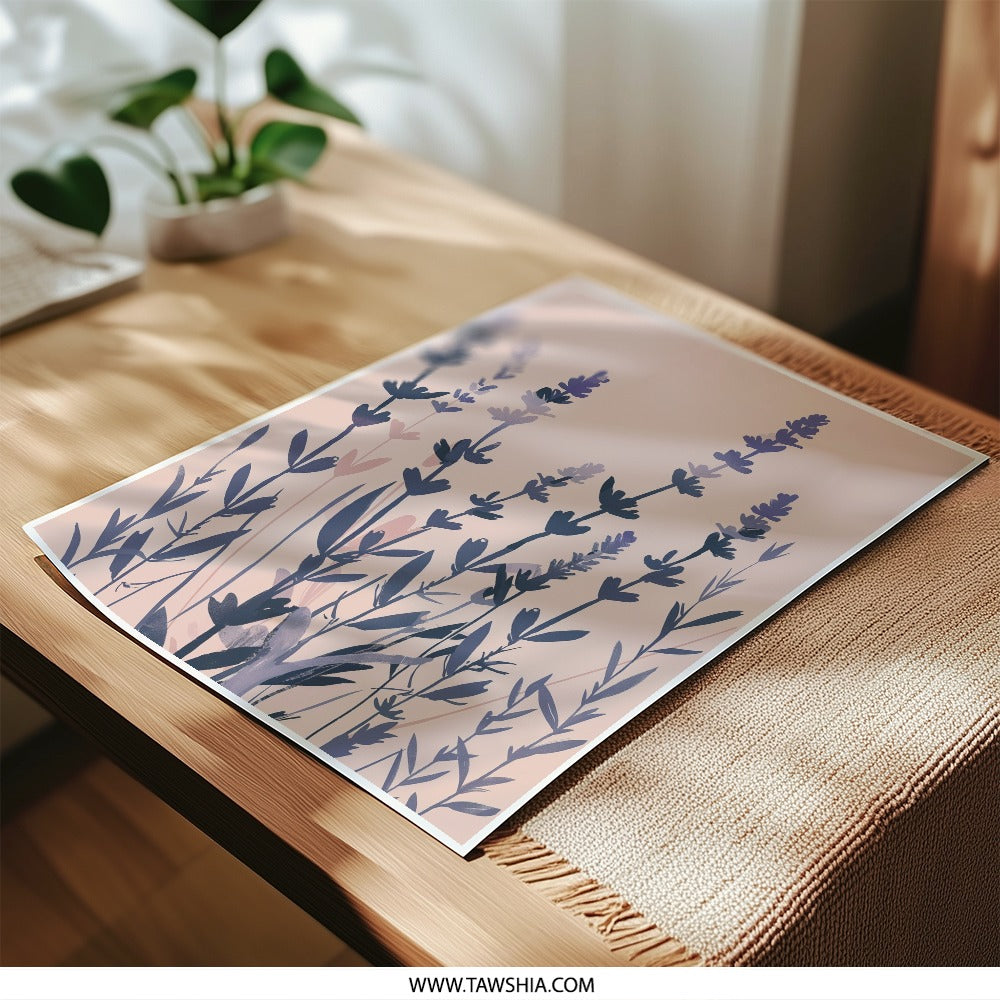 Lavender Field Photographic Print, Floral Wall Art, Botanical Art, Modern Home Decor, Nature Photography, Flower Print, Lavender Painting - Tawshia