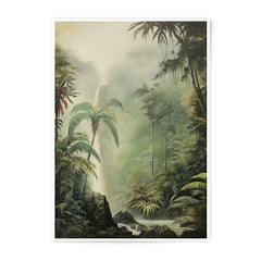 Tropical Waterfall Photographic Print, Jungle Landscape Wall Decor, Exotic Nature Art, Serene Rainforest Photography, Lush Greenery Print - Tawshia