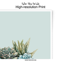 Succulent Photographic Prints, Leopard Planter, Crystal Decor, Botanical Art, Modern Home Decor, Trendy Wall Art - Tawshia