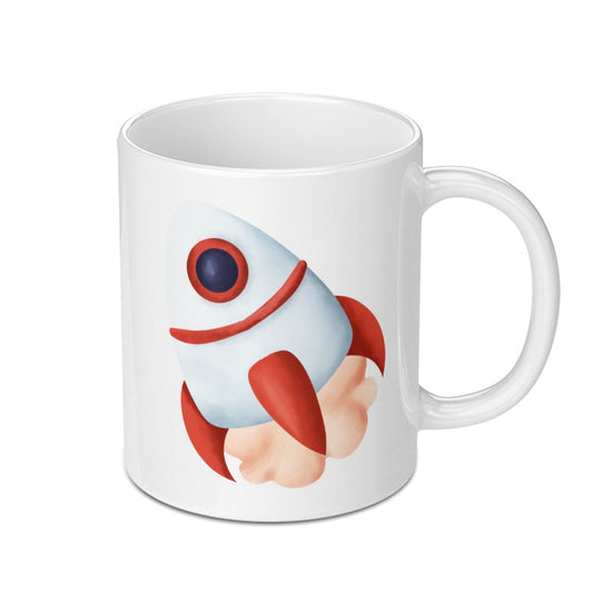 Rocket Ship Mug, Outer Space Mug, Space Travel Mug, Astronaut Mug, Kids Mug, Gift for Space Lover, Coffee Mug, Tea Mug, Ceramic Mug - Tawshia