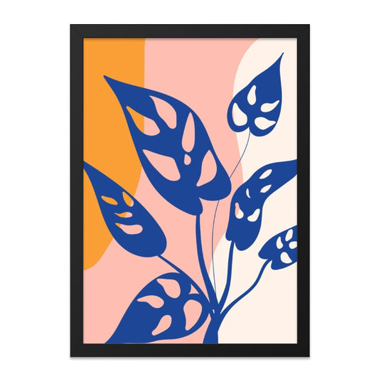 Monstera Wall Art, Swiss Cheese Plant, Abstract Wall Decor, Botanical Art Print, Modern Home Decor, Blue Leaves Wall Decor, Plant Lover Gift - Tawshia