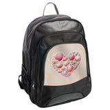 Heart Shaped Seashell Design Black School Backpack product type