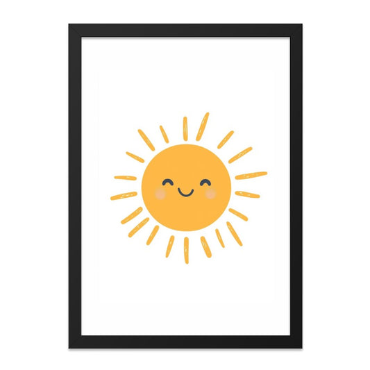 Smiling Sun Wall Art, Kids Room Decor, Sunshine Print, Nursery Art, Happy Sun Illustration, Bright Wall Decor, Cheerful Home Decor (138) - Tawshia