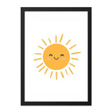 Smiling Sun Wall Art, Kids Room Decor, Sunshine Print, Nursery Art, Happy Sun Illustration, Bright Wall Decor, Cheerful Home Decor (138) - Tawshia