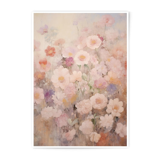 Floral Photographic Print, Pink Flowers, Botanical Art, Watercolor Style, Delicate Blooms, Home Decor, Flower Garden, Wall Art - Tawshia