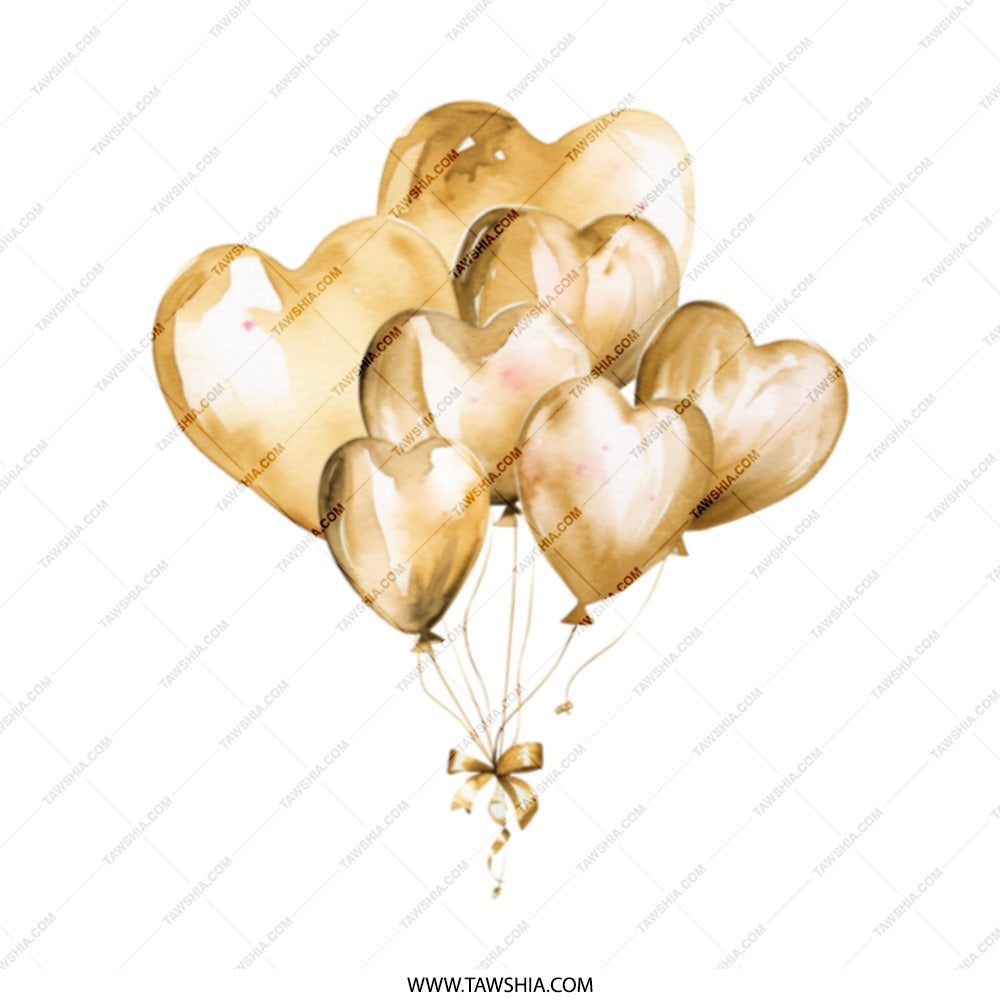 Heart Balloons Tote Bag, Watercolor Art Gift, Cute Valentines Shopping Bag, Stylish Everyday Bag, Anniversary Present, Trendy Design - Tawshia