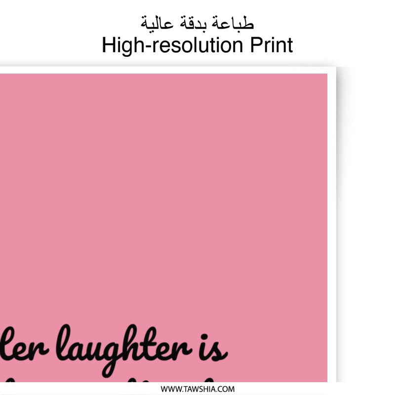 Laughter Soundtrack Joy Photographic Prints, Inspirational Quote Art, Pink Wall Decor, Positive Affirmation Print, Home Decor, Gift Idea - Tawshia