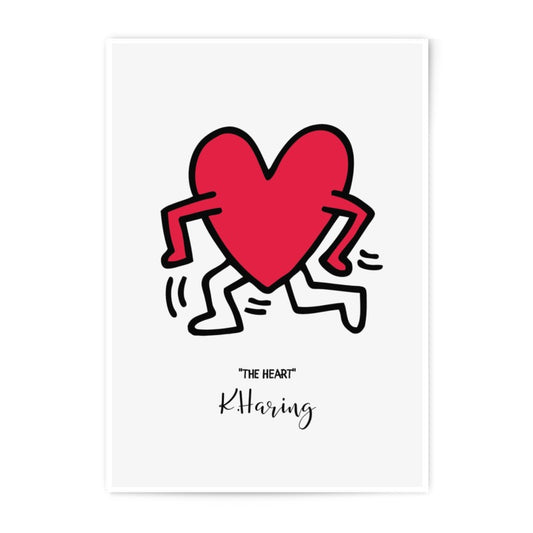 Keith Haring Heart Photographic Print, Pop Art Wall Decor, 80s Art Print, Home Decor, Trendy Wall Art - Tawshia