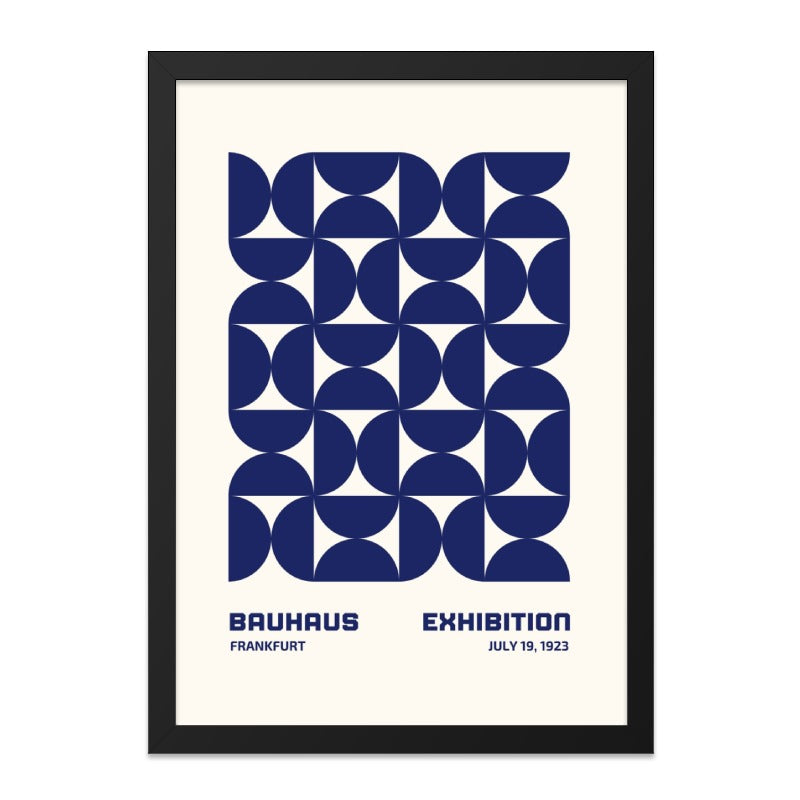 Bauhaus Exhibition Wall Art, Geometric Print, Mid Century Modern Art, 1923 Poster, Abstract Wall Decor, Blue and Beige Artwork - Tawshia