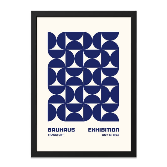 Bauhaus Exhibition Wall Art, Geometric Print, Mid Century Modern Art, 1923 Poster, Abstract Wall Decor, Blue and Beige Artwork - Tawshia
