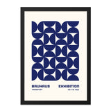 Bauhaus Exhibition Wall Art, Geometric Print, Mid Century Modern Art, 1923 Poster, Abstract Wall Decor, Blue and Beige Artwork - Tawshia