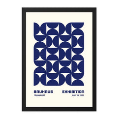 Bauhaus Exhibition Wall Art, Geometric Print, Mid Century Modern Art, 1923 Poster, Abstract Wall Decor, Blue and Beige Artwork - Tawshia