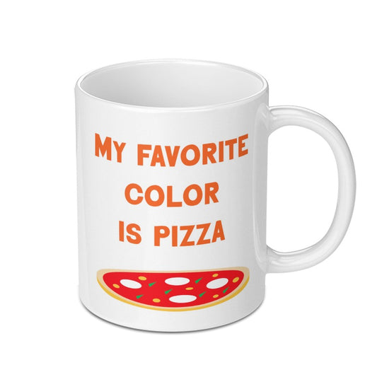 Pizza Lover Mug, My Favorite Color is Pizza, Funny Foodie Mug, Pizza Slice Gift, Unique Coffee Mug, Gift Idea - Tawshia