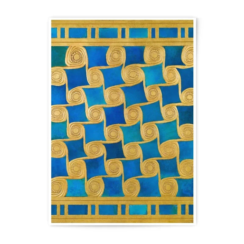 Artistic Pattern Photographic Print, Blue and Gold Wall Art, Abstract Decor, Unique Home Decor, Modern Art Print (131 characters) - Tawshia