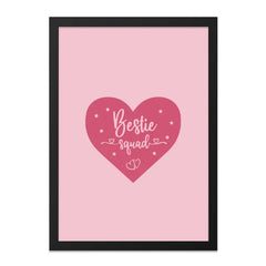 Bestie Squad Wall Art, Friend Gift, Best Friends Forever Decor, Friendship Goals, Gift for BFF, Pink Heart Wall Decor, Fun Room Decor - Tawshia
