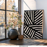 Abstract Wall Art, Black and White Print, Modern Art Poster, Geometric Stripes Artwork, Minimalist Home Decor, Unique Design Print - Tawshia