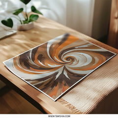 Abstract Swirl Photographic Print, Earth Tone Art Print, Modern Wall Decor, Spiral Art, Contemporary Home Decor, Brown Orange Painting - Tawshia