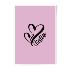 Besties Heart Photographic Prints, Friendship Art, Best Friend Gift, Room Decor, Wall Art, Home Decor, Unique Gift, Trendy Prints - Tawshia