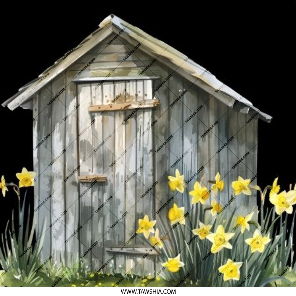 Daffodil Shed Pinback Button, Floral Button, Garden Shed Badge, Spring Flowers Button, Countryside Chic, Botanical Decor, Gift Idea - Tawshia