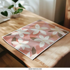 Floral Photographic Print, Flower Wall Art, Botanical Art Print, White Flowers, Pink Background, Home Decor, Floral Art, Minimalist Print - Tawshia