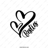 Besties Pocket Mirror, Heart Pocket Mirror, Friendship Gift Idea, Best Friend Mirror, Makeup Mirror, Bridesmaid Gift, Pocket Mirror - Tawshia