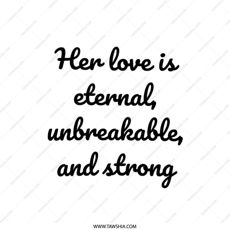 Her Love Pillow, Eternal Love Cushion, Unbreakable Strong, Quote Pillow, Gift for Her, Decorative Pillow, Inspirational Pillow - Tawshia