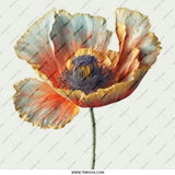 Poppy Pinback Button, Floral Button, Orange Flower Pin, Botanical Badge, Cute Pin, Gift Idea, Trendy Accessory, Plant Pinback Button - Tawshia