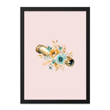 Floral Telescope Wall Art, Dreamy Nursery Decor, Antique Spyglass Print, Whimsical Gold Accent, Elegant Home Decor - Tawshia