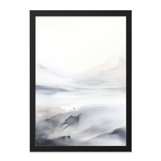 Abstract Landscape Wall Art, Minimalist Watercolor Print, Mountain Scene Painting, Modern Home Decor, Neutral Color Artwork - Tawshia