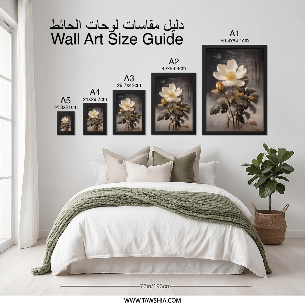 Anemone Wall Art, Floral Print, Flower Wall Decor, Botanical Art, Elegant Flower Decor, Nature Art, Home Decor, Modern Wall Art - Tawshia