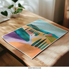 Tuscany Landscape Photographic Print, Italian Hillside Art, Countryside Home Decor, Cypress Trees, Modern Wall Art, Colorful Italy Painting - Tawshia
