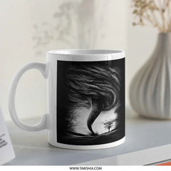 Twisting Tornado in Black White Art Design Mug product